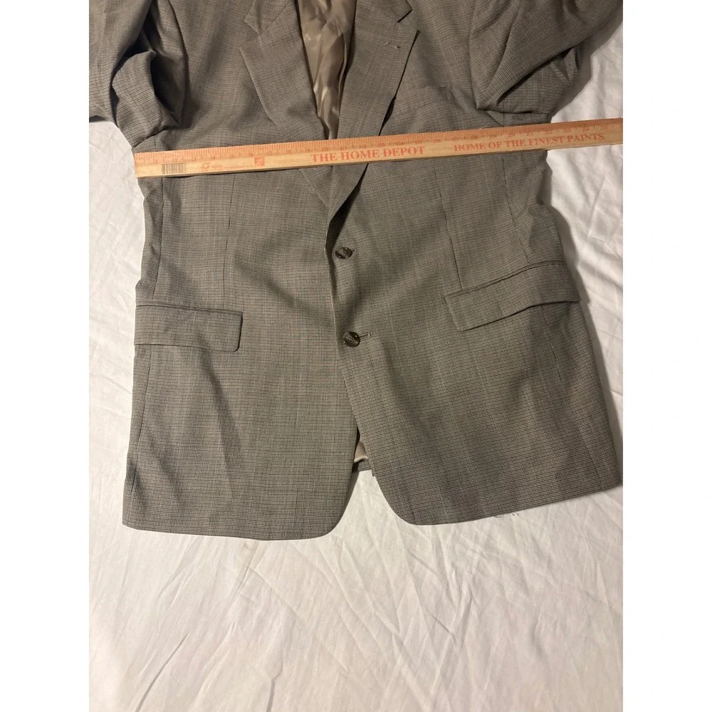 Burberrys Blazer Mens 44L Brown Vintage Micro Check Sport Coat